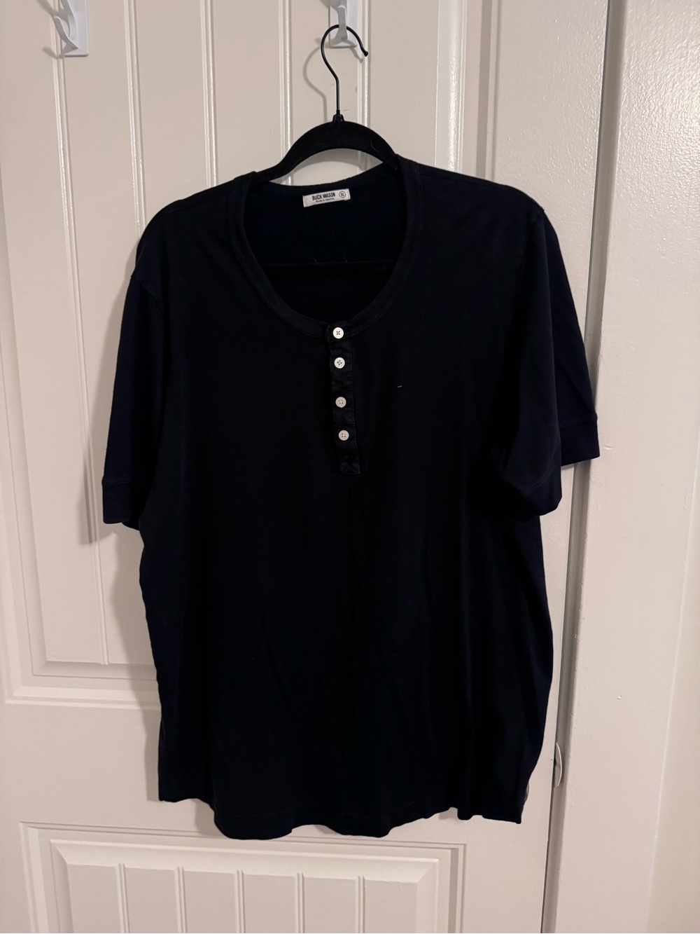 Buck Mason Black Short Sleeve Henley Tee